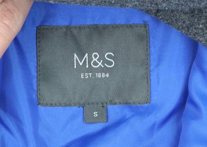 Marks and Spencer Men's Grey Wool Blend Smart Overcoat Size S
