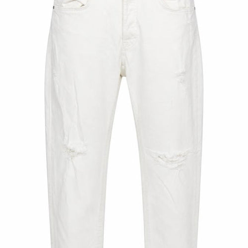 Zara Woman White Distressed Boyfriend Jeans Size 14