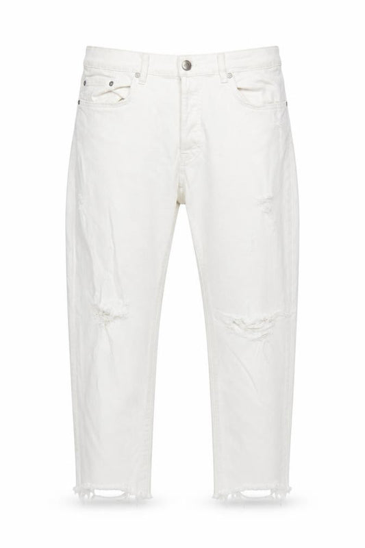 Zara Woman White Distressed Boyfriend Jeans Size 14