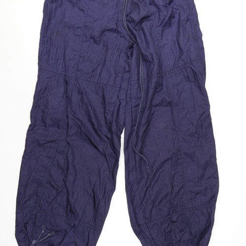 Motel Womens Blue Cargo Trousers Size S Lightweight Nylon Drawstring