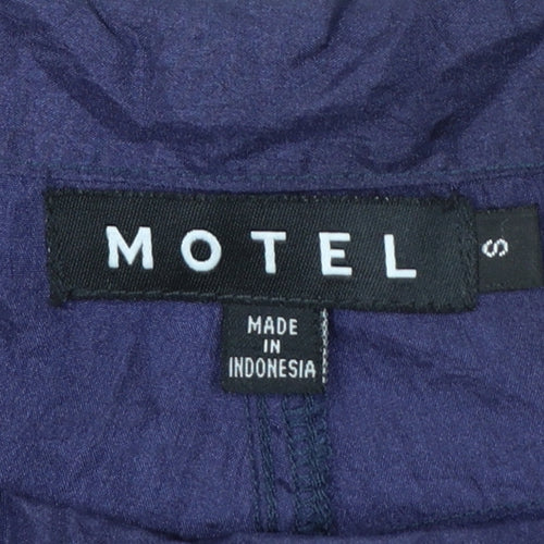Motel Womens Blue Cargo Trousers Size S Lightweight Nylon Drawstring