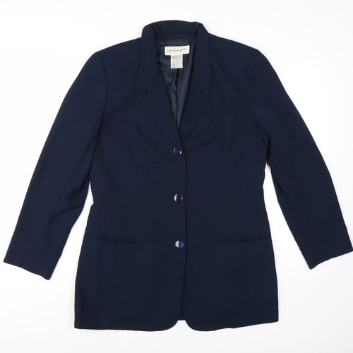 Liz Claiborne Women Blue Size 12 Classic Long Sleeve Blazer