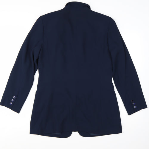 Liz Claiborne Women Blue Size 12 Classic Long Sleeve Blazer