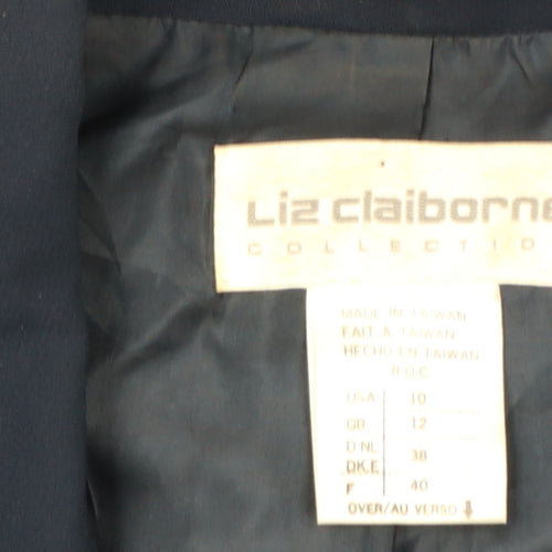 Liz Claiborne Women Blue Size 12 Classic Long Sleeve Blazer