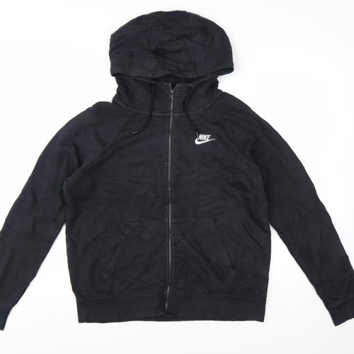Nike Women's Black Full Zip Hoodie M Cotton Blend Casual