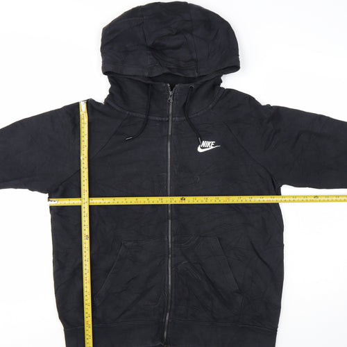 Nike Women's Black Full Zip Hoodie M Cotton Blend Casual