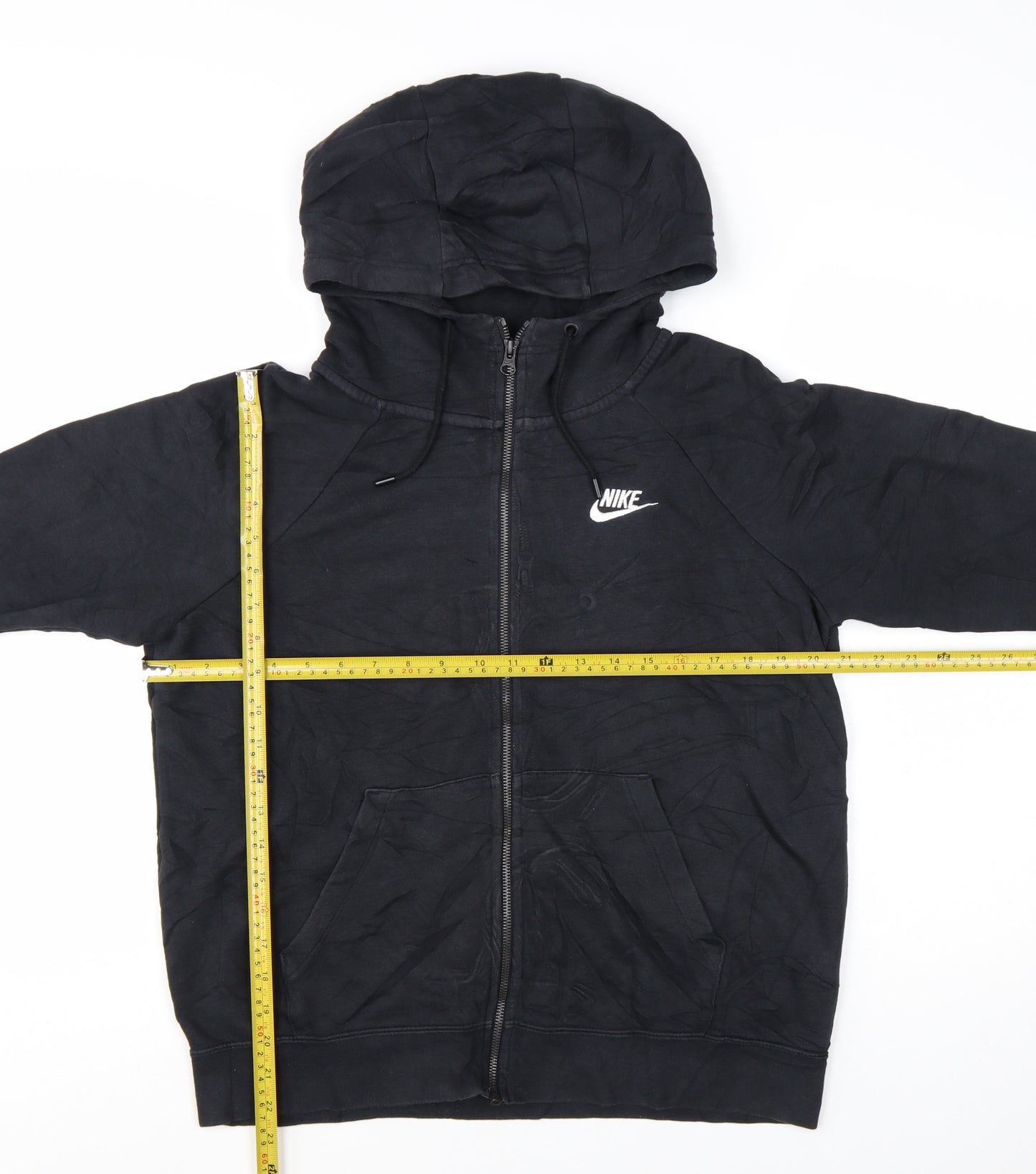 Nike Women's Black Full Zip Hoodie M Cotton Blend Casual