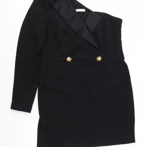 Michelle Keegan Women’s Black One Shoulder Sheath Dress Size 16