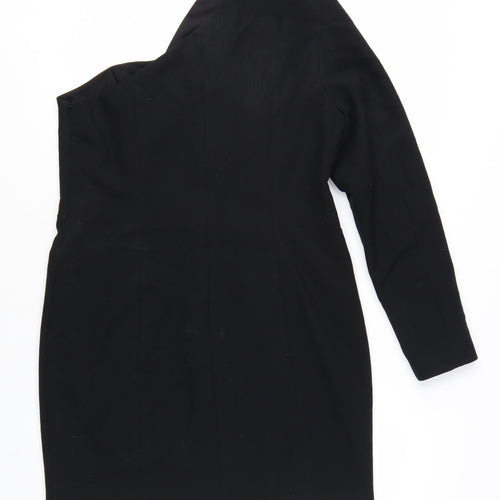 Michelle Keegan Women’s Black One Shoulder Sheath Dress Size 16