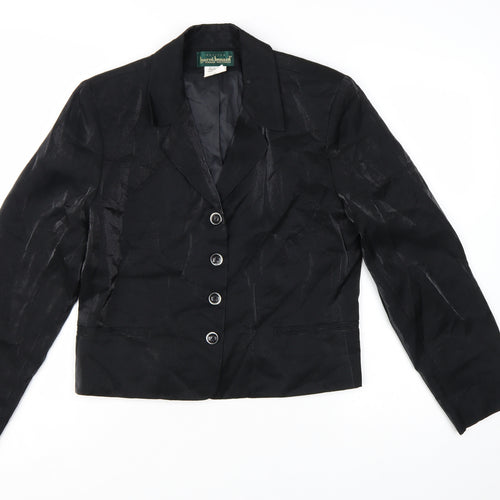 Hervé Benard Women's Black Petites Size 8P Tailored Blazer Jacket