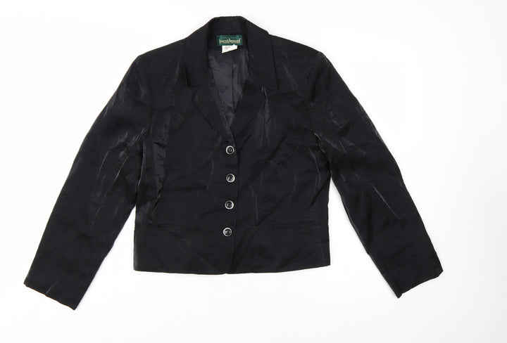 Hervé Benard Women's Black Petites Size 8P Tailored Blazer Jacket