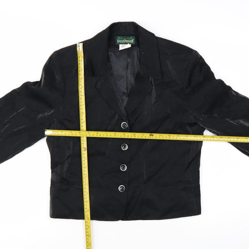 Hervé Benard Women's Black Petites Size 8P Tailored Blazer Jacket
