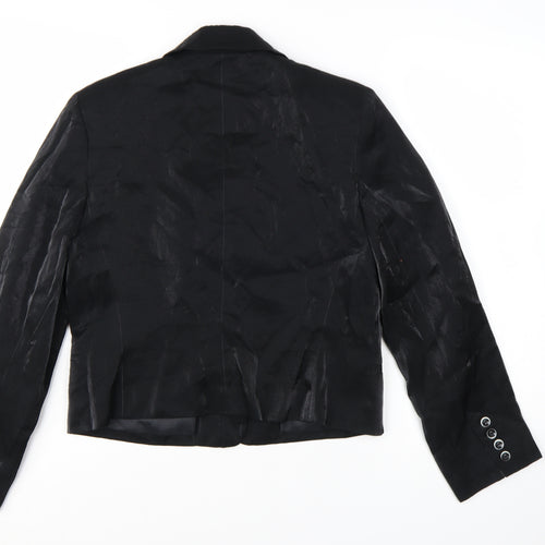 Hervé Benard Women's Black Petites Size 8P Tailored Blazer Jacket