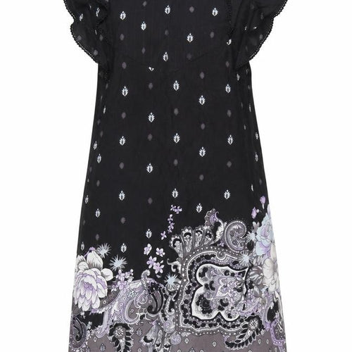Oasis Women Black Floral Paisley Shift Dress Size 10