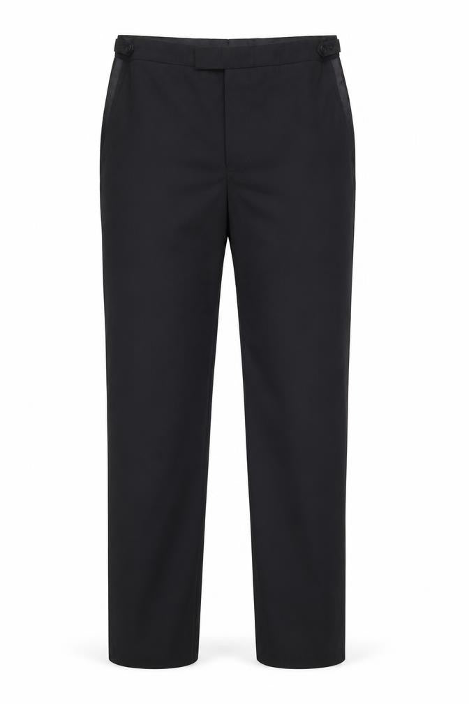 Greenwoods Men's Black Regular Fit Wool Blend Dress Trousers 36W