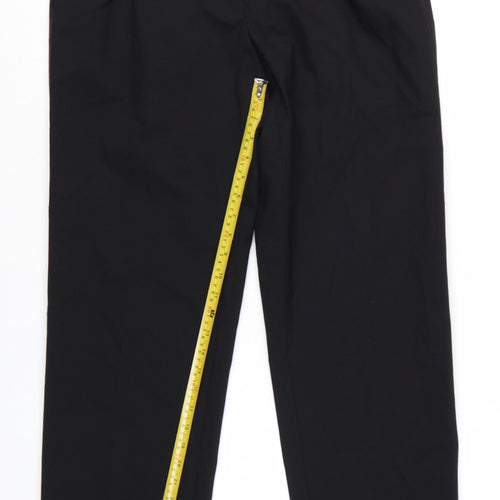 Greenwoods Men's Black Regular Fit Wool Blend Dress Trousers 36W