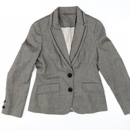 F&F Womens Grey Size 12 Classic Single-Breasted Suit Blazer