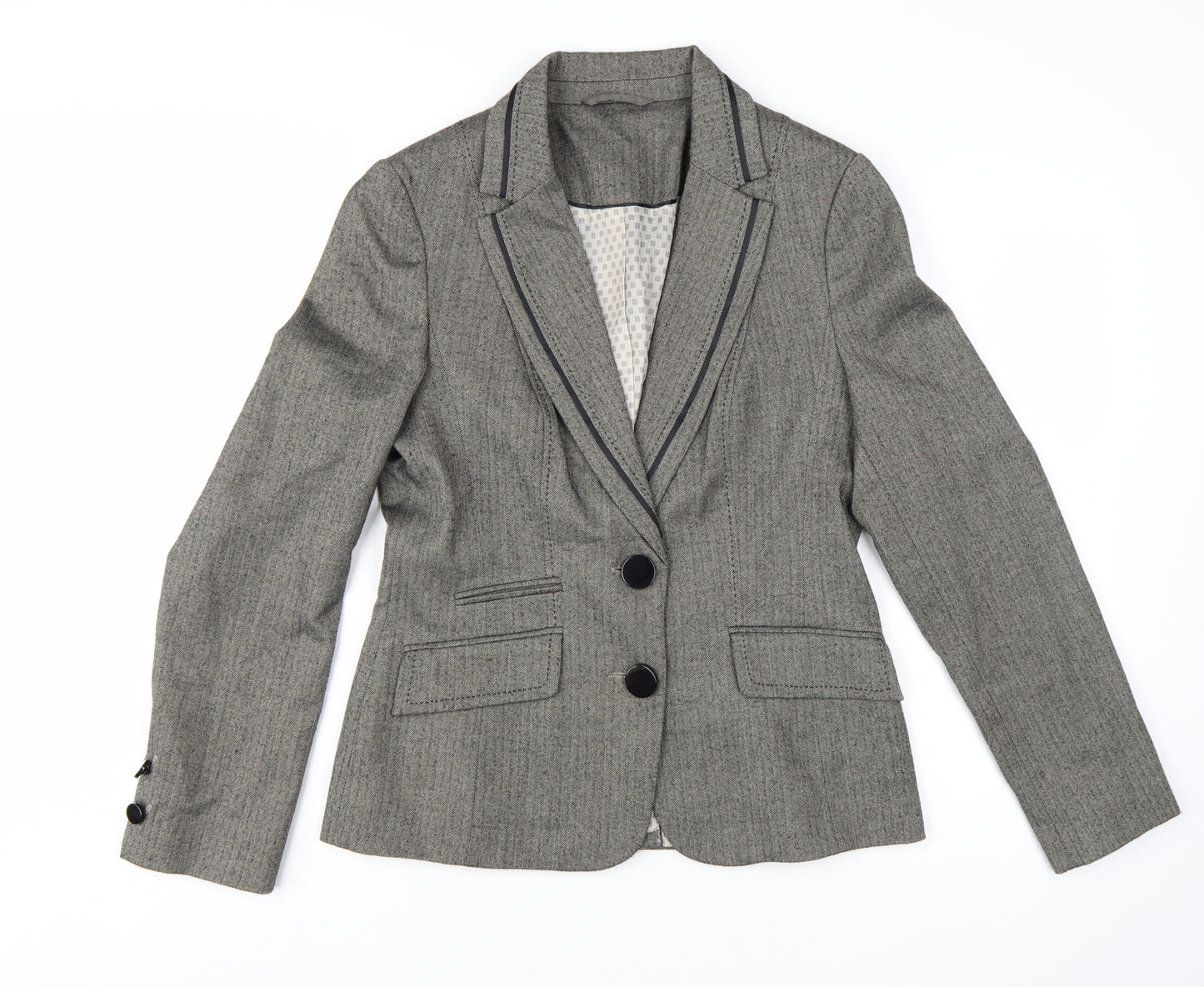F&F Womens Grey Size 12 Classic Single-Breasted Suit Blazer