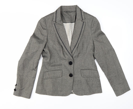 F&F Womens Grey Size 12 Classic Single-Breasted Suit Blazer