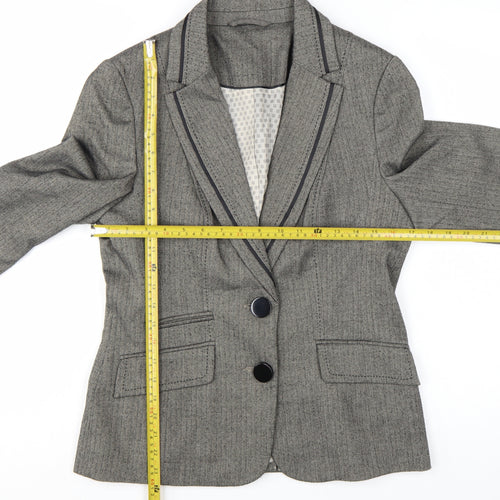 F&F Womens Grey Size 12 Classic Single-Breasted Suit Blazer