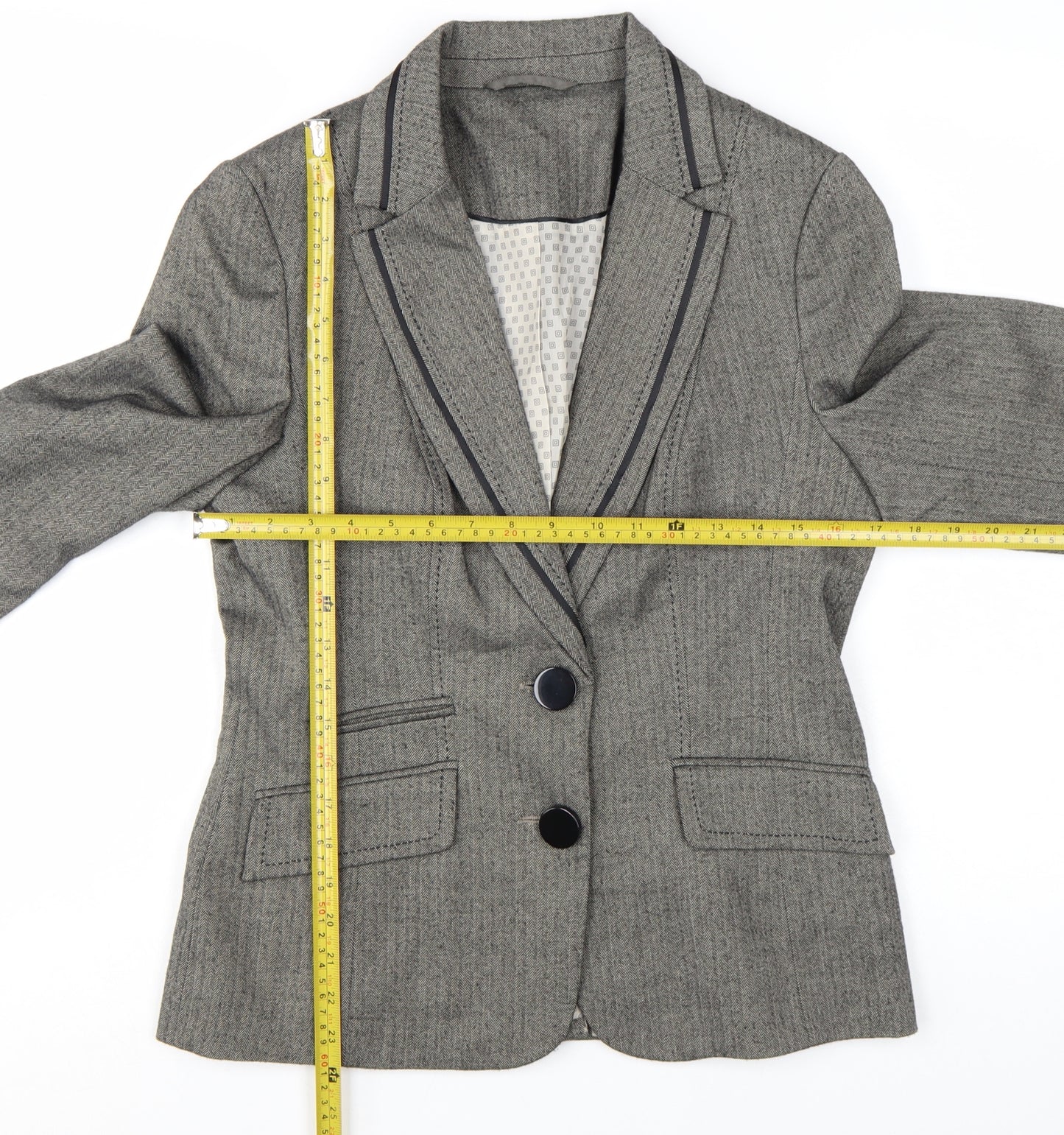 F&F Womens Grey Size 12 Classic Single-Breasted Suit Blazer