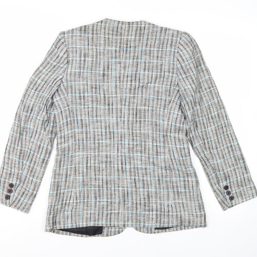 Evan-Picone Petites Women's Beige Checked Blazer Jacket Size 2