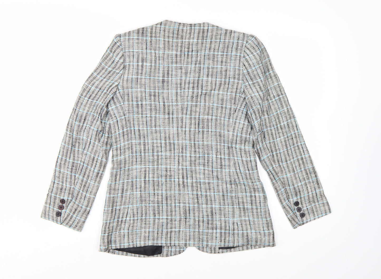 Evan-Picone Petites Women's Beige Checked Blazer Jacket Size 2
