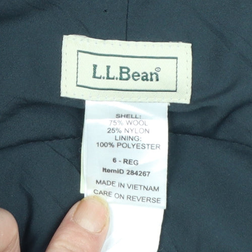 L.L.Bean Women Green Check Wool Knee Length Pencil Skirt Size 10
