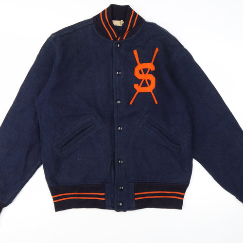 Wilson Men's Navy Wool Syracuse Varsity Jacket Size 42 Vintage