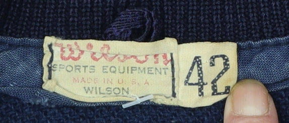 Wilson Men's Navy Wool Syracuse Varsity Jacket Size 42 Vintage