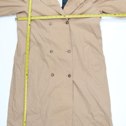 London Fog Women's Beige Trench Coat Size 12 Petite Waterproof Classic Style