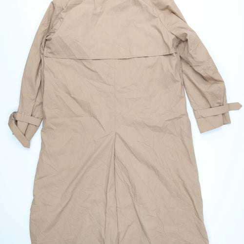 London Fog Women's Beige Trench Coat Size 12 Petite Waterproof Classic Style