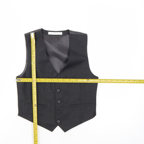 Marks and Spencer Boys Black Waistcoat 7-8 Years Classic Formal Suit Vest