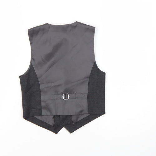 Marks and Spencer Boys Black Waistcoat 7-8 Years Classic Formal Suit Vest