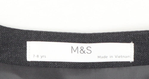 Marks and Spencer Boys Black Waistcoat 7-8 Years Classic Formal Suit Vest
