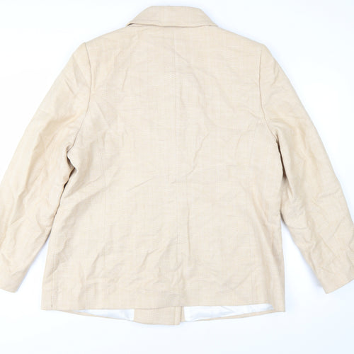 Windsmoor Women's Beige Cotton Double-Breasted Blazer UK 18