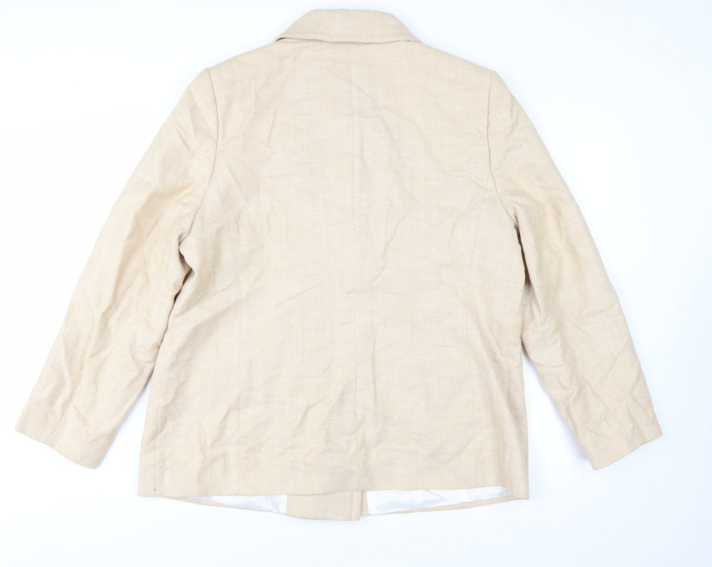 Windsmoor Women's Beige Cotton Double-Breasted Blazer UK 18