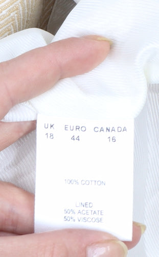 Windsmoor Women's Beige Cotton Double-Breasted Blazer UK 18