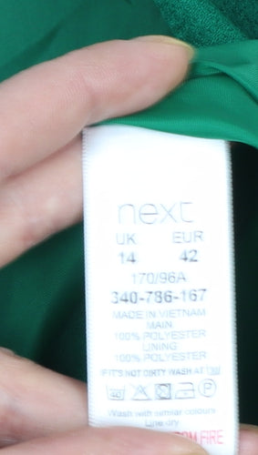 Next Tailoring Green Women's UK 14 Shawl Lapel Longline Blazer
