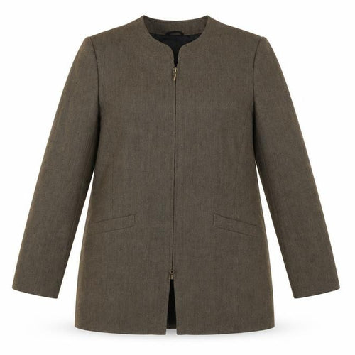 Viyella Petite Brown Wool Blend Mid-Length Lined Blazer UK 12
