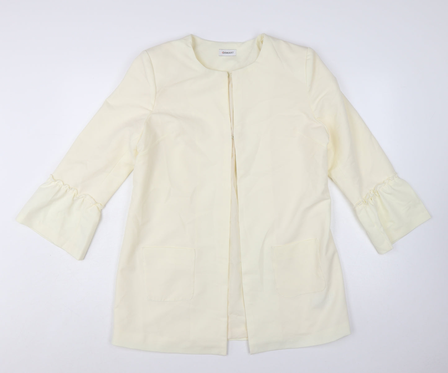 Damart Women Ivory Mid-Length 3/4 Sleeve Blazer Jacket UK 14