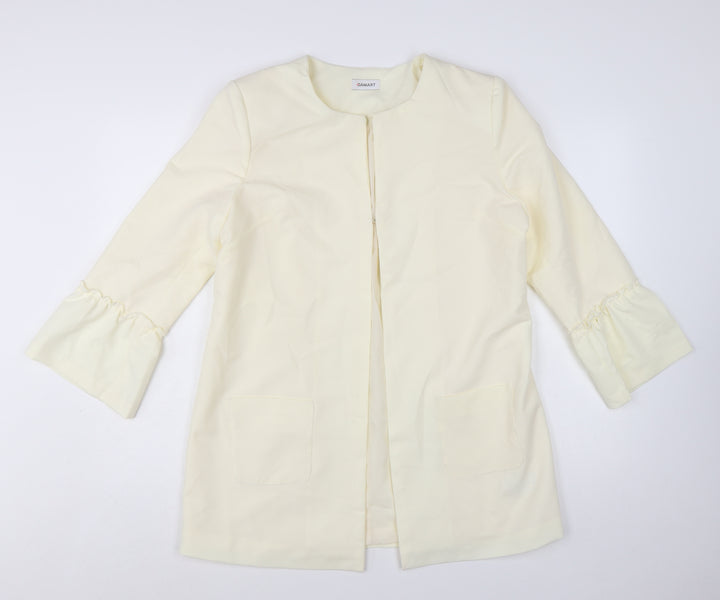 Damart Women Ivory Mid-Length 3/4 Sleeve Blazer Jacket UK 14