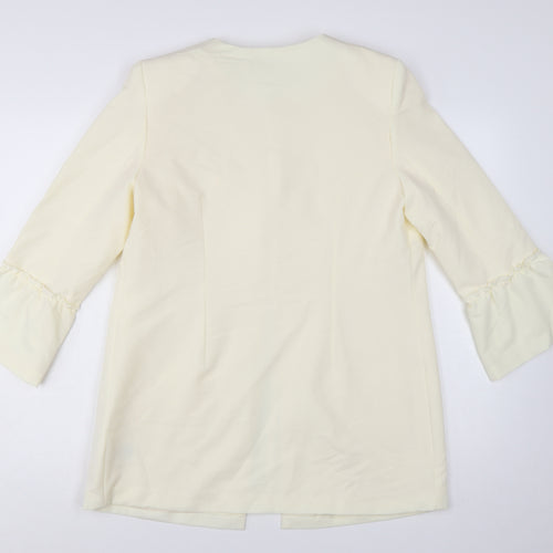Damart Women Ivory Mid-Length 3/4 Sleeve Blazer Jacket UK 14