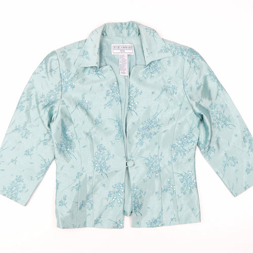 Jessica Howard Women’s Petite Green Floral Brocade Suit Jacket Size 10P