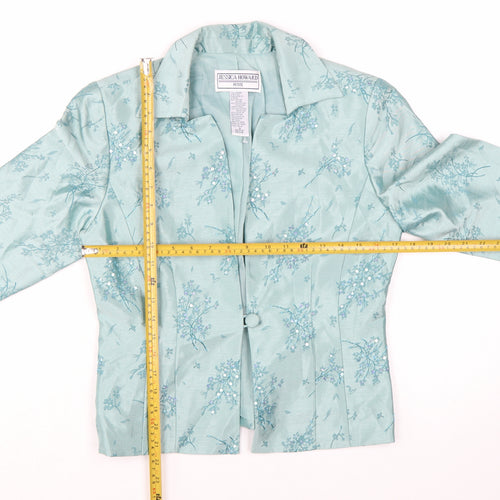Jessica Howard Women’s Petite Green Floral Brocade Suit Jacket Size 10P