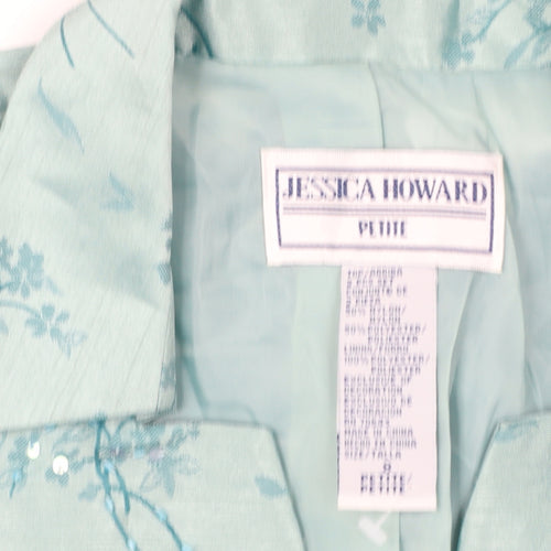 Jessica Howard Women’s Petite Green Floral Brocade Suit Jacket Size 10P