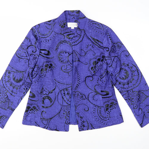 Erin London Women's Purple Paisley Blazer Jacket M Tailored Fit