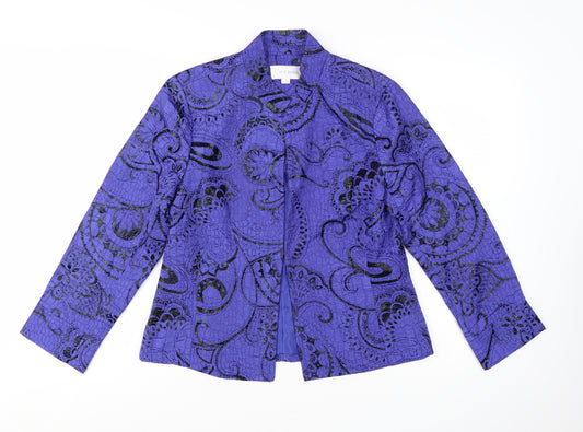 Erin London Women's Purple Paisley Blazer Jacket M Tailored Fit