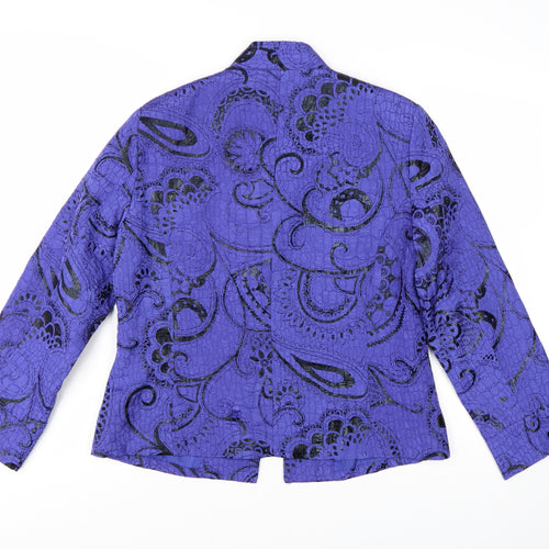 Erin London Women's Purple Paisley Blazer Jacket M Tailored Fit