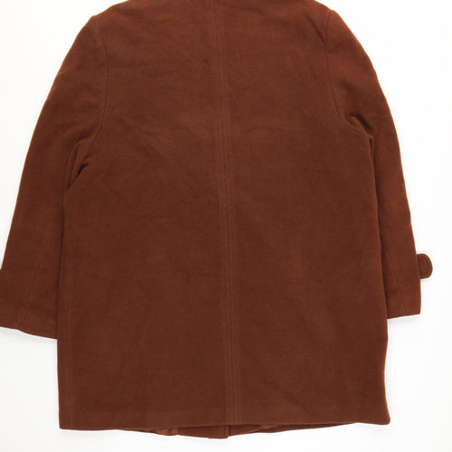 DUCAL Women Brown Wool Overcoat Size 24 Classic Lined Vintage